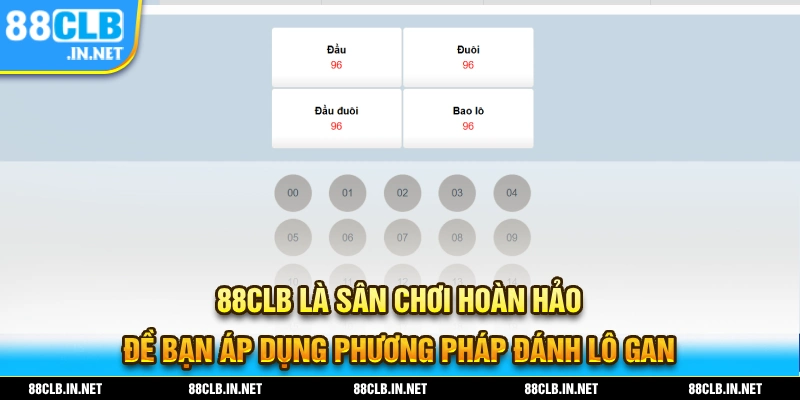 88CLB là sân chơi hoàn hảo để bạn áp dụng phương pháp đánh lô gan
