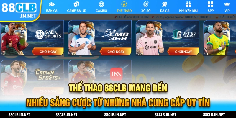 Nhiều sảnh cược từ những nhà cung cấp uy tín 